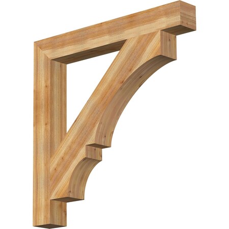 Ekena Millwork Balboa Block Rough Sawn Bracket, Western Red Cedar, 6"W x 48"D x 48"H BKT06X48X48BOA05RWR